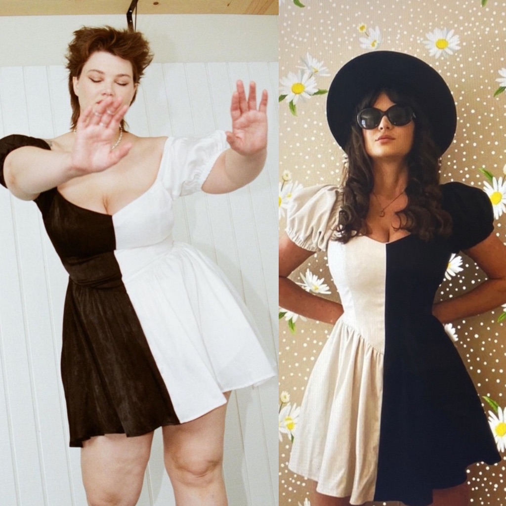 Fashion Brand Company Black And White Virgin Mini Dress